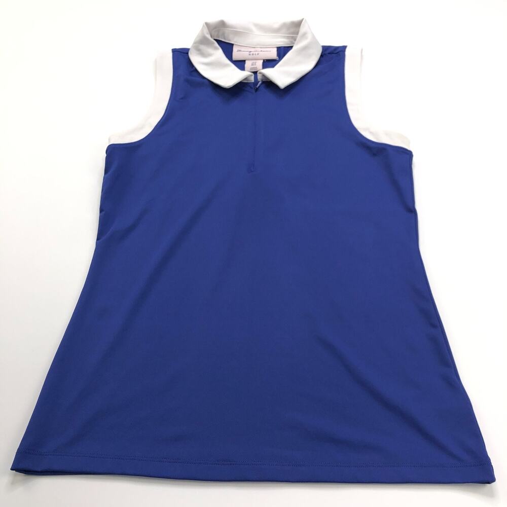 Tommy Bahama Zip Small Blue Purple Golf Tennis Womens Pullover Top Polo Shirt